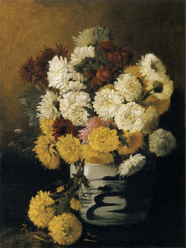 Hirst, Claude Raguet Chrysanthemums in a Canton Vase Norge oil painting art